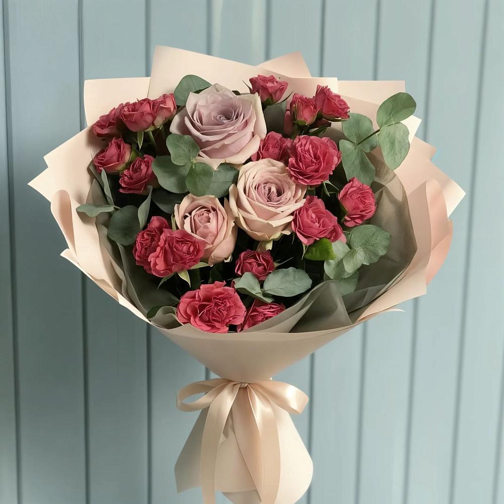 Букет цветов из: Гвоздики и Розы в Сусанино Ленинградская область