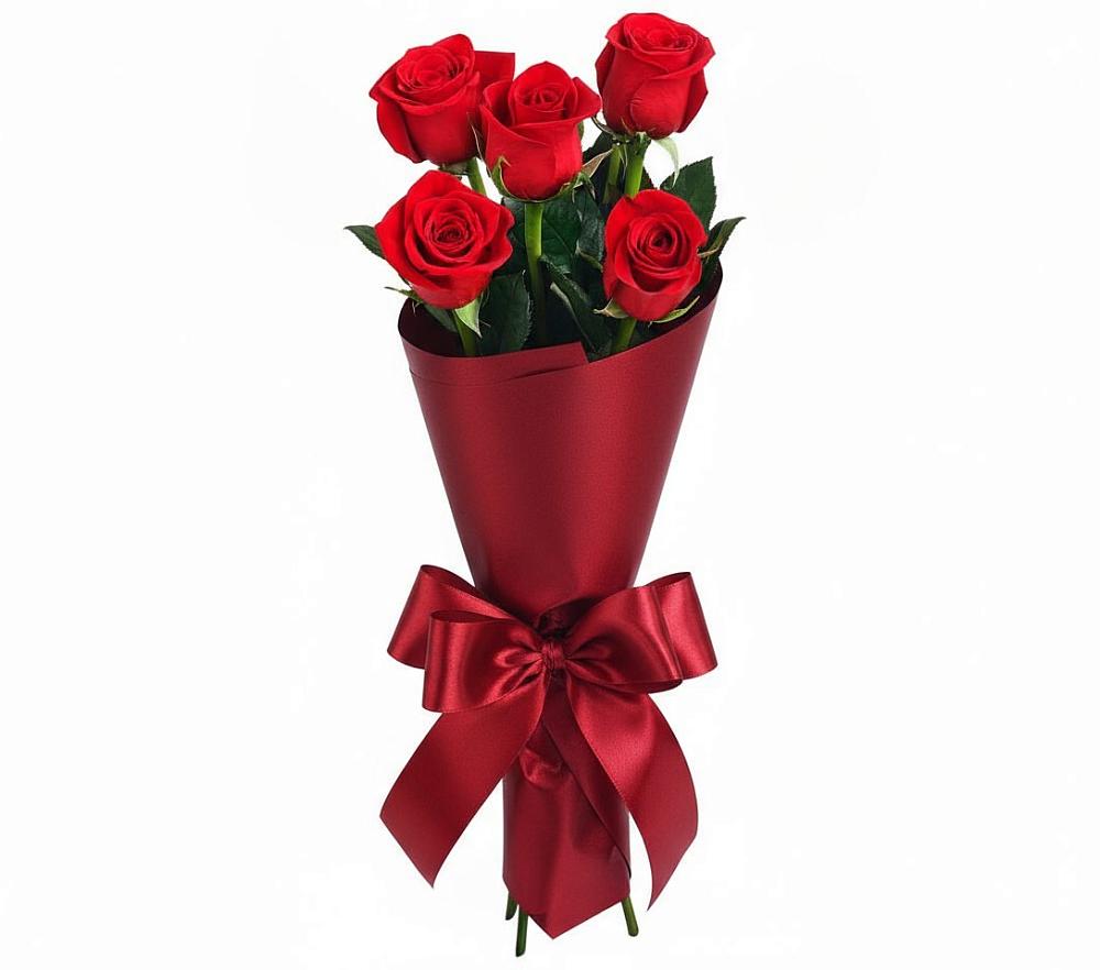 Букет 5 Красных роз Эдлесс Лав в Сусанино Ленинградская область