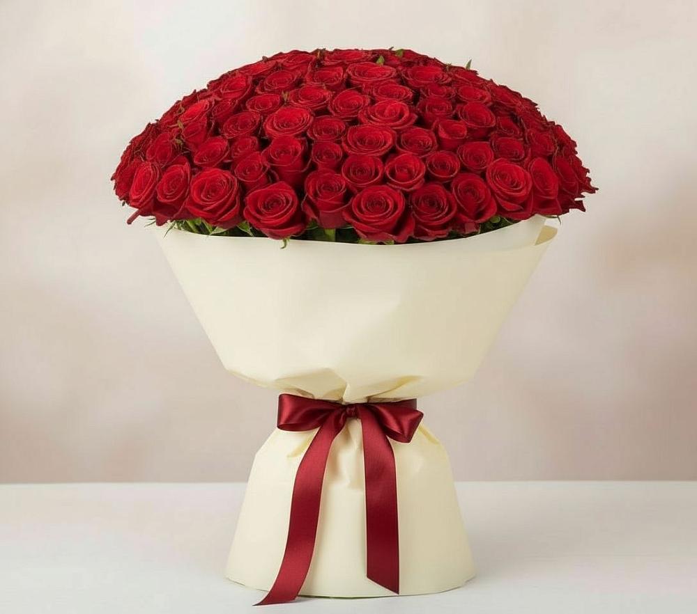 Букет 101 Красная роза Милано в Сусанино Ленинградская область