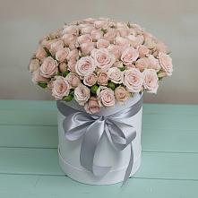 Цветочная композиция из Розы в шляпной коробке в Сусанино Ленинградская область