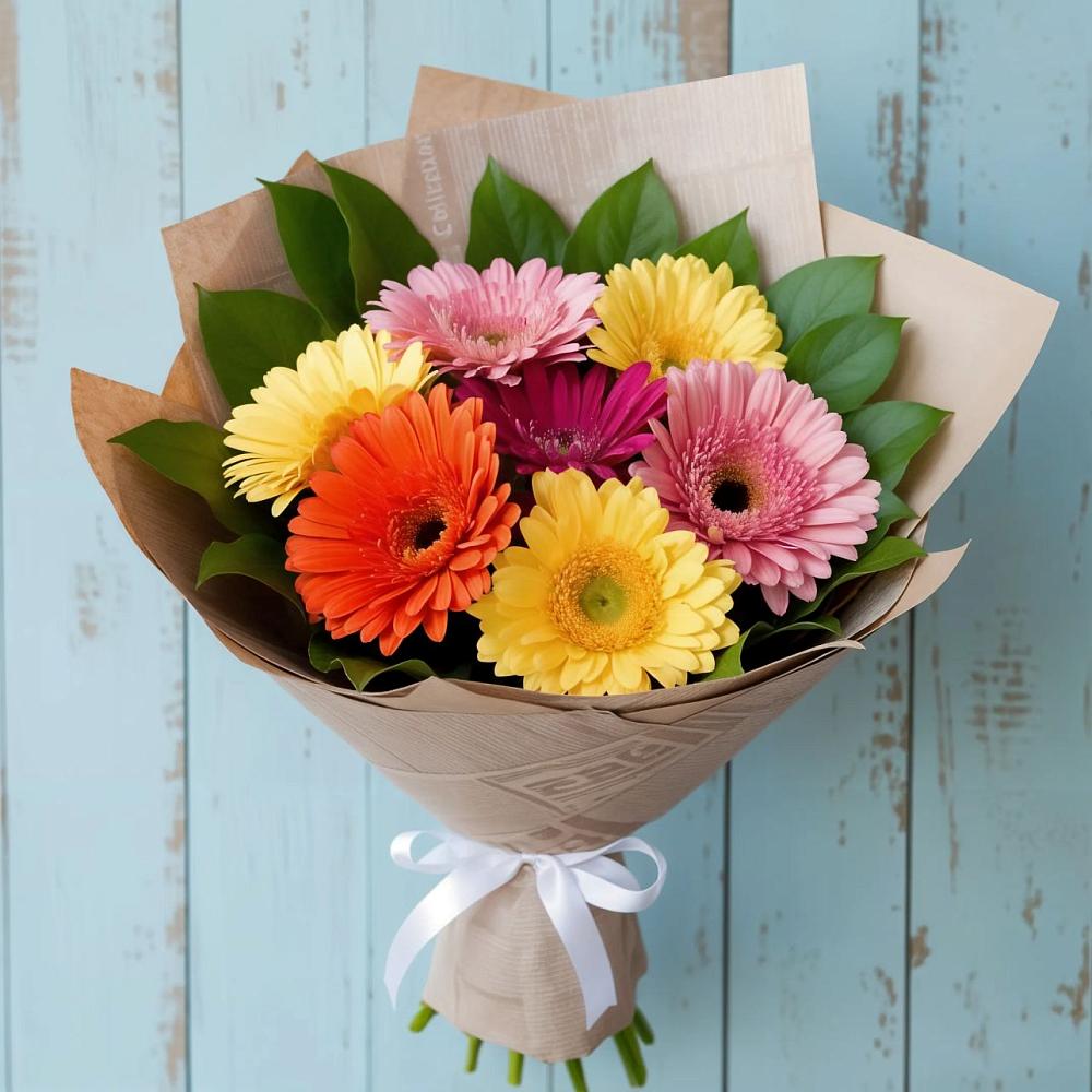 Букет цветов из: Герберы в Сусанино Ленинградская область