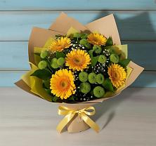 Букет цветов из:  Герберы и Хризантемы #REPLACE_PRED# Сусанино Ленинградская область