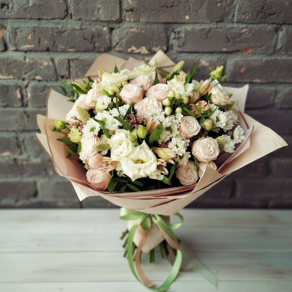 Букет цветов из: Альстромерии, Розы и Хризантемы в Сусанино Ленинградская область