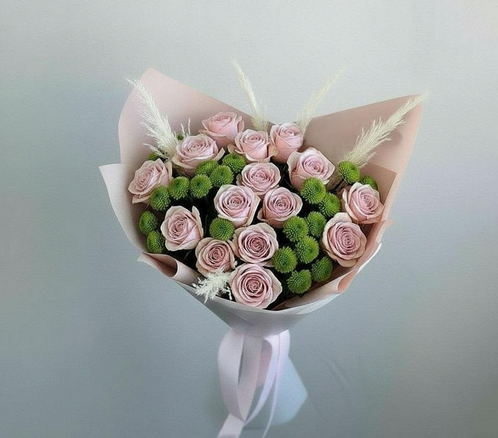 Букет цветов из: Розы и Хризантемы в Сусанино Ленинградская область