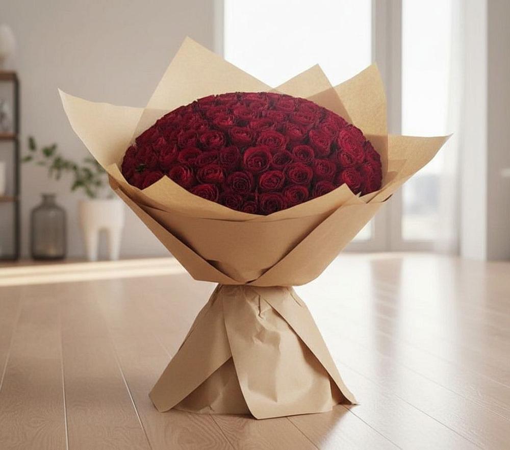 Букет 101 Красная роза в Сусанино Ленинградская область