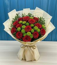 Букет цветов из:  Розы и Хризантемы в Сусанино Ленинградская область