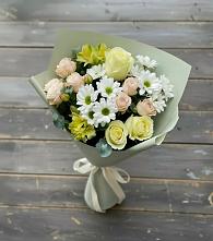 Букет цветов из:  Альстромерии, Розы и Хризантемы в Сусанино Ленинградская область