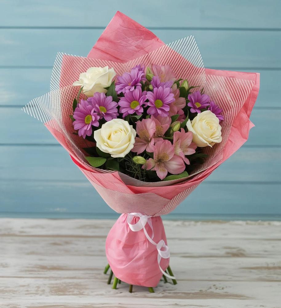 Букет цветов из: Герберы в Сусанино Ленинградская область