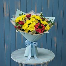 Букет цветов из:  Альстромерии и Хризантемы в Сусанино Ленинградская область